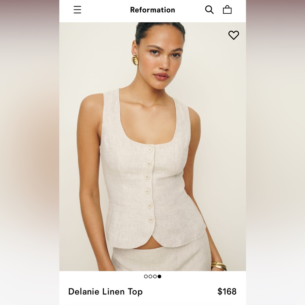 Reformation Delanie Linen Top (New with tags)